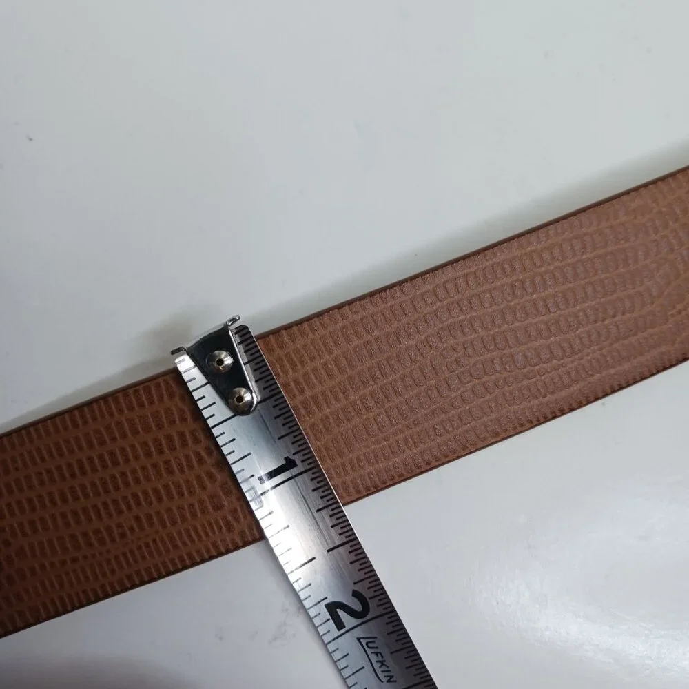 Chico's Vintage Women's Belt Size S Brown Leather Gold Buckle